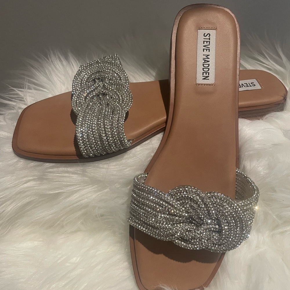 Steve Madden Silver Embellished Women's Sandals
